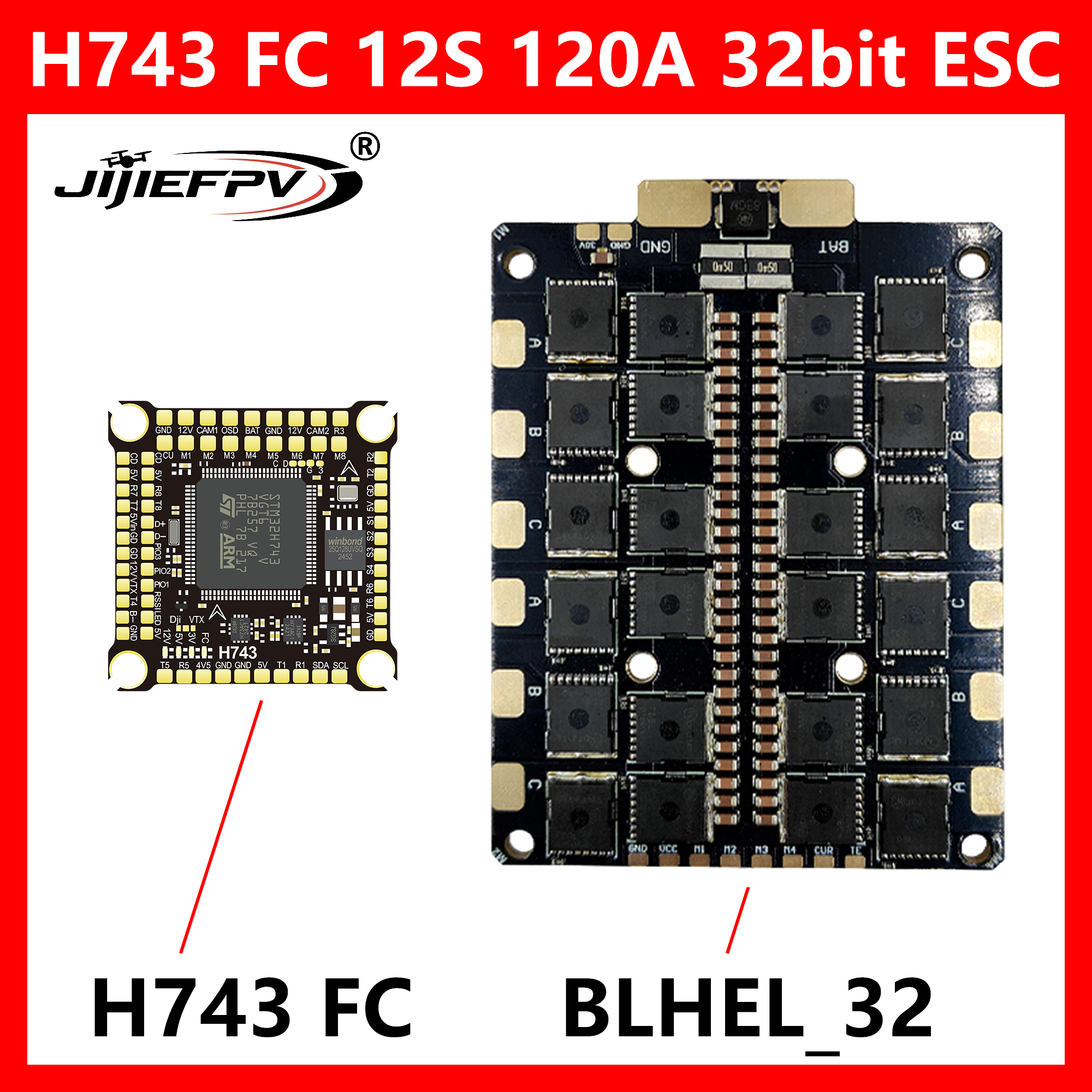 JIJIEFPV BLHEL_32 12S 120A 32b - Drone Racing Esc avis et prix