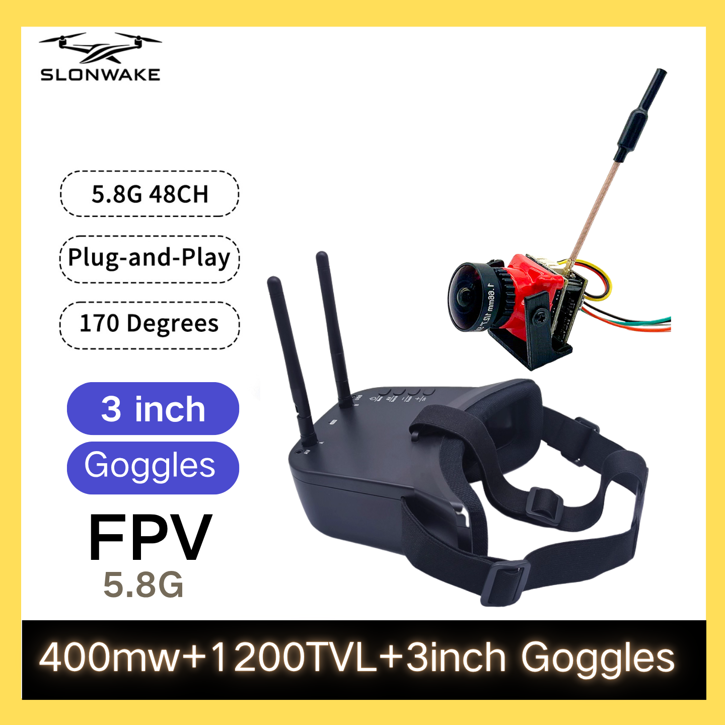 SLONWAKE 5.8G 48CH FPV 400mw V - Drone Racing Transmitter avis et prix